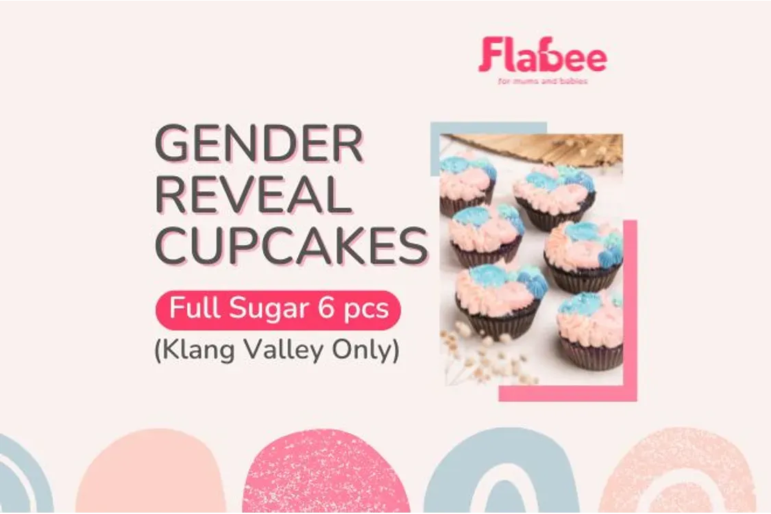 (Klang Valley Only) Gender Reveal Cupcakes 6pcs Full Sugar