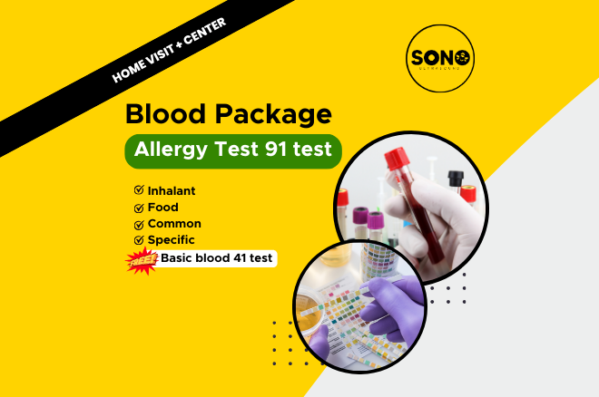 Allergy Test 91 with FREE Basic Blood & Urine Test 