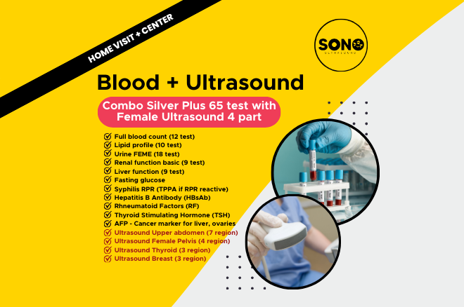 Silver Plus 65 Test + Female Ultrasound 4 Parts Scan